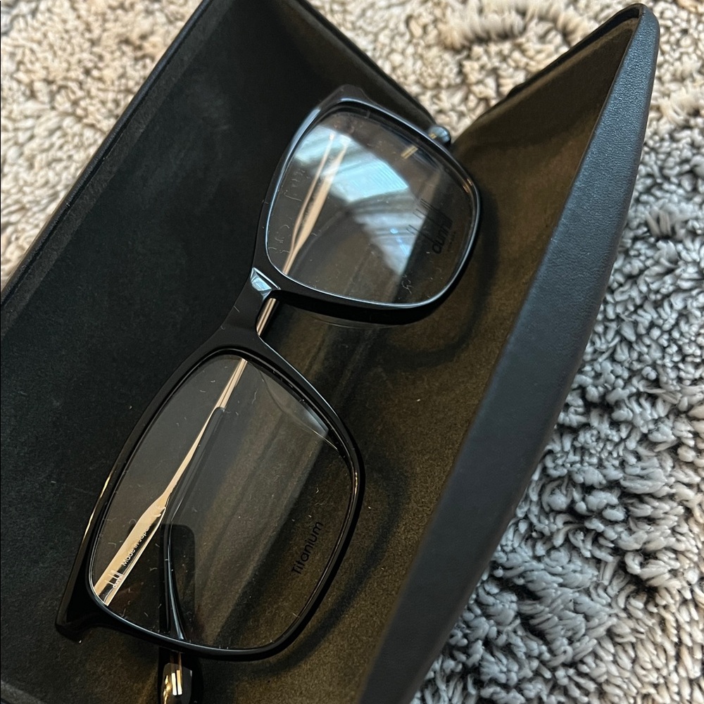 Dunhill Black Eyeglasses with golden sides